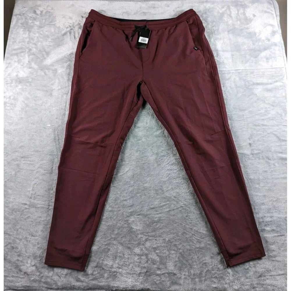 UNRL Pants Men 2XL Red Purple Apex Performance Tapered Training Jogger Stretch